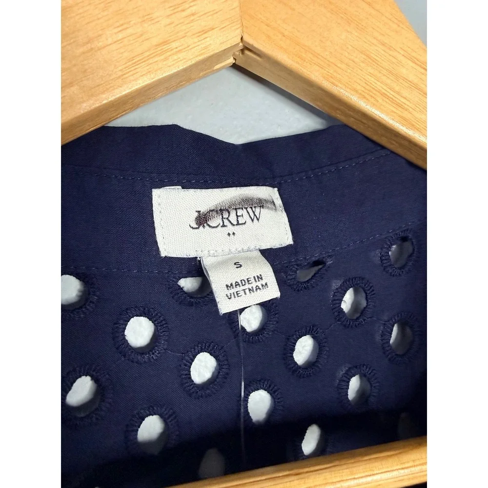J.Crew Button-front eyelet‎ cover-up Blue Small NWT